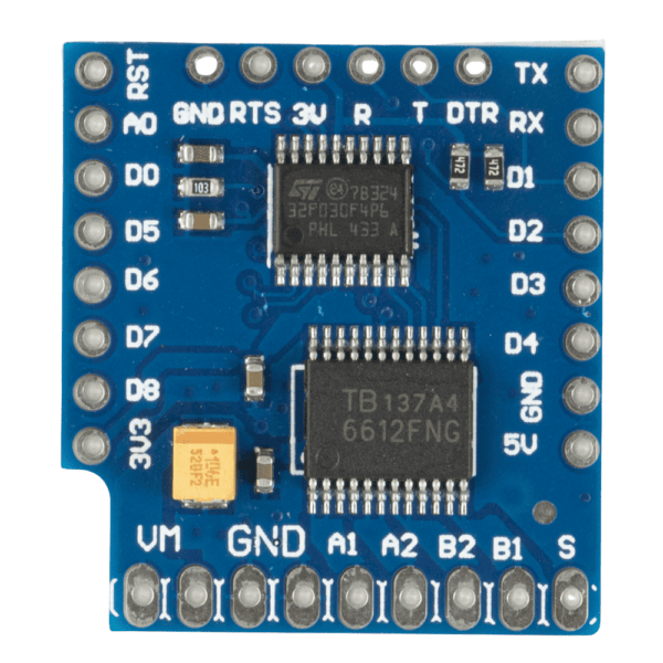 Moduł ze sterownikiem silników DC TB6612FNG do Wemos D1 Mini (11) Moduł ze sterownikiem silników DC TB6612FNG do Wemos D1 Mini (11)