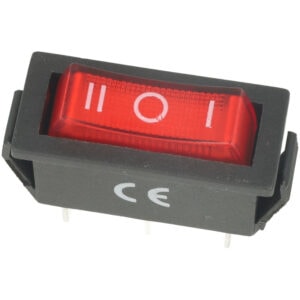 Przełącznik kołyskowy pojedynczy czerwony (SPDT 3P)