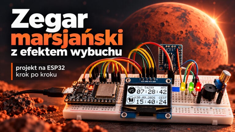 Zegar marsjański z efektem wybuchu – projekt na ESP32 krok po kroku